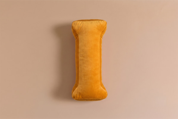Coussin Lettre I - Velours Jaune