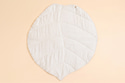 Tapis Lin Feuille Gris et Blanc