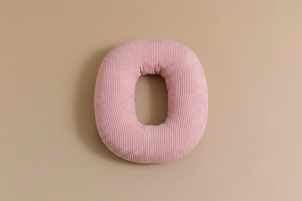 Letter Cushion O - Pink Corduroy