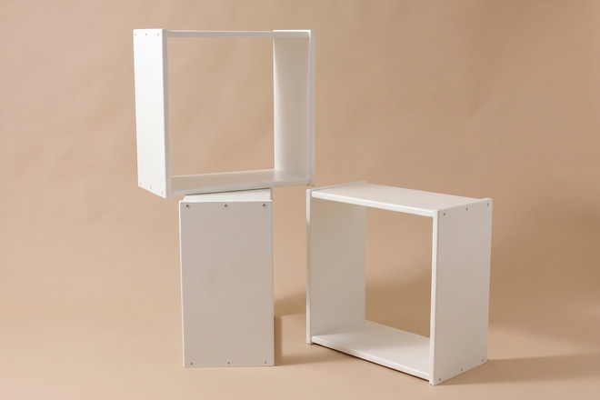 Set di 3 Scaffali Cubo - Bianco