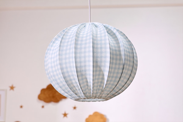 Light Blue - Muslin Globe Lampshade