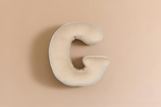 Coussin Lettre G - Velours Beige