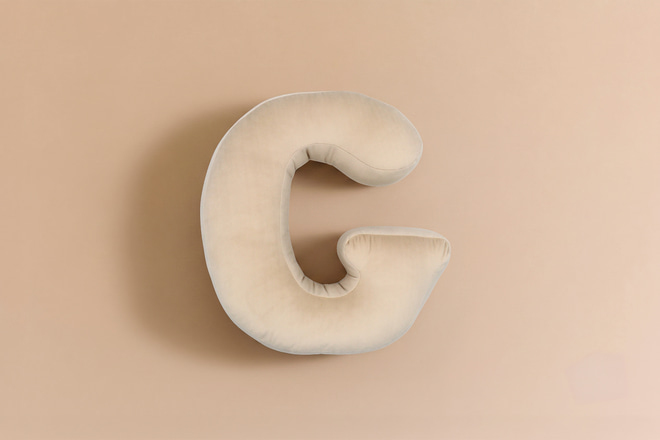 Letter Cushion G - Beige