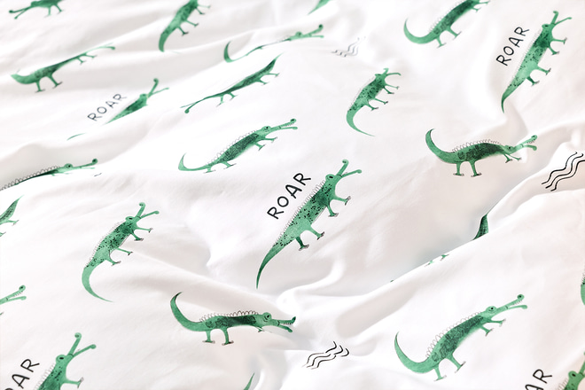 Conjunto de Edredão de Algodão Acetinado Crocodilo 140x200cm