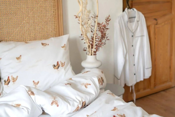 Parure Satin de Coton 140x200 - Poules
