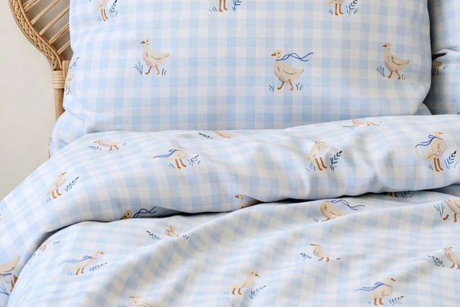 Cotton Satin Bedding Set 140x200 - Geese