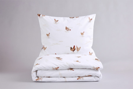 Parure Satin de Coton 140x200 - Poules