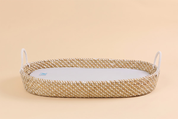 Cesta Cambiador con Colchón - Natural y Blanco