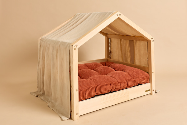 Toile de Lit Cabane pour Chien - Sable