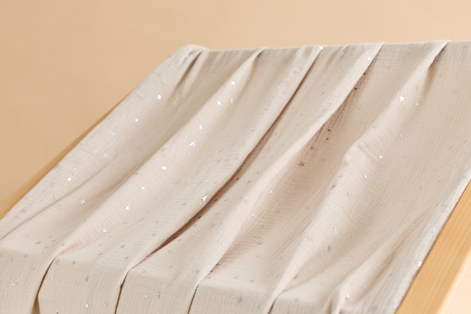 Dog House Bed Canopy - Beige with silver stars