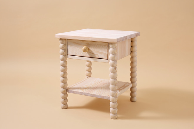 Bedside Table - Pearled Natural