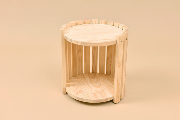 Table de Chevet - Ronde en Bois Naturel