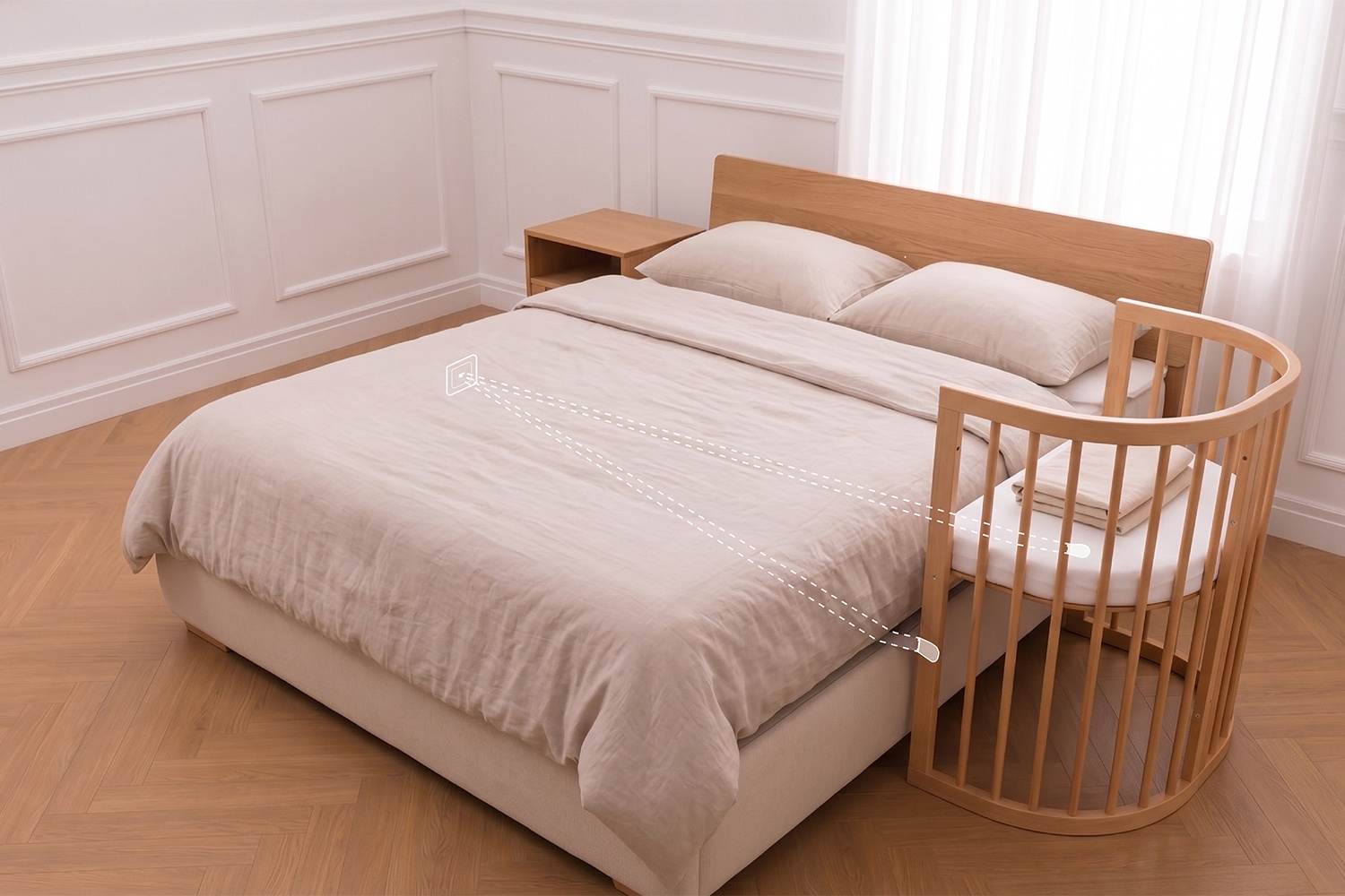 - Berceau Évolutif 7 en 1 Rectangulaire avec Matelas - Naturel - Naturel (Mon Lit Cabane) - Image 17