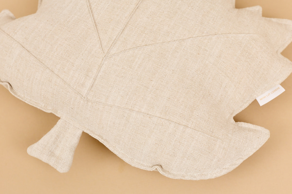 Coussin Feuille d'Automne en Lin - Kaki