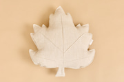 Coussin Feuille d'Automne en Lin - Naturel