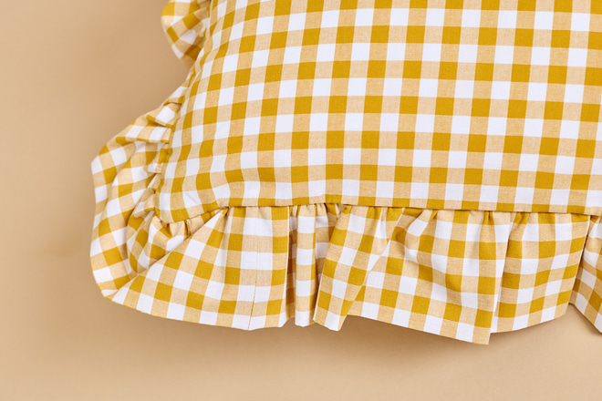 Yellow Check Cushion Cover 40x40 cm