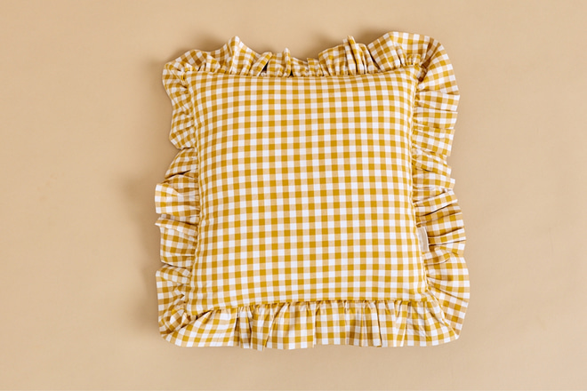 Yellow Check Cushion Cover 40x40 cm
