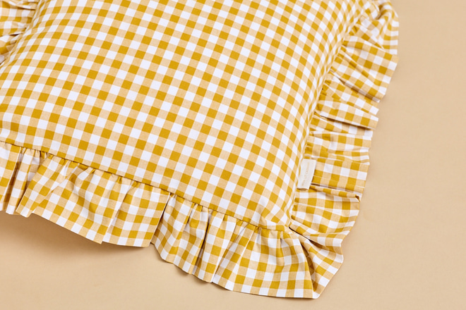 Funda de Cojín de Cuadros 40x40 cm – Amarillo