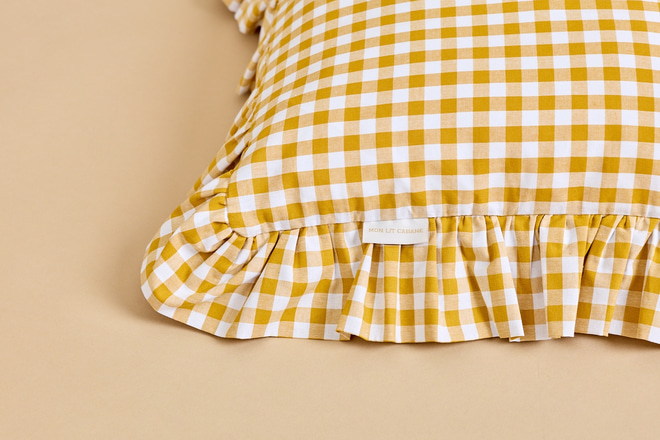 Funda de Cojín de Cuadros 40x40 cm – Amarillo