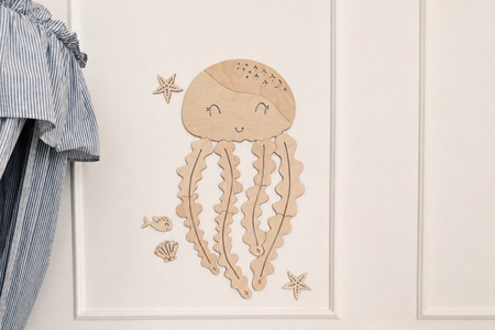 Décoration murale - Méduse en bois