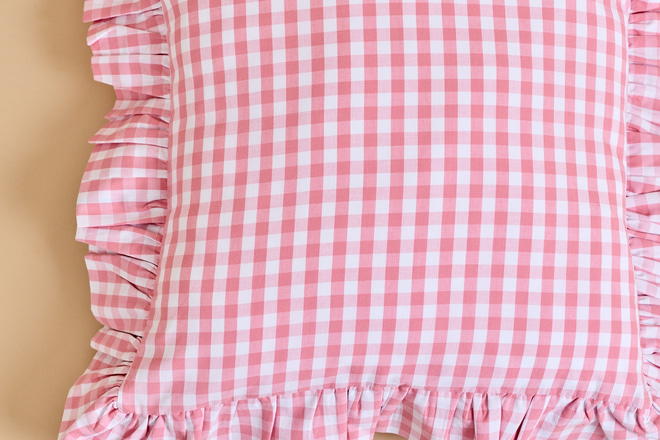 Pink Check Cushion Cover 40x40 cm