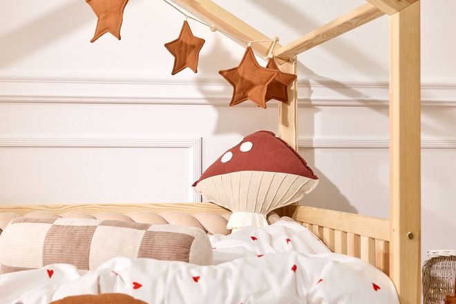 Juego de Cama en Algodón Satinado Corazones de Amor 140x200cm