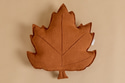 Coussin Feuille d'Automne en Lin - Caramel - 1