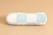 Corduroy Bolster Checkered Cushion – Water Green