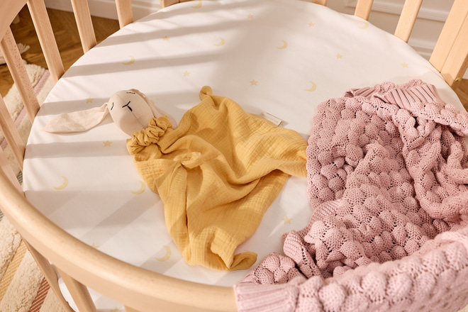 7 in 1 Ovale Babywiege Mitwachsend - Natur