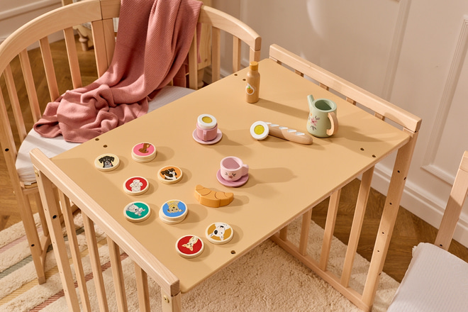 7 in 1 Ovale Babywiege Mitwachsend - Natur