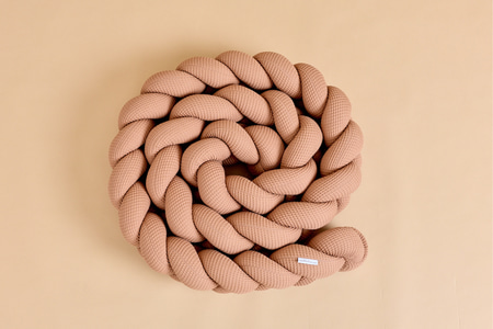 Tour de Lit tressé 3 Épis Nid d'Abeille - Toffee - 2