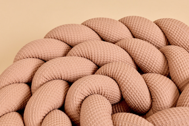 Toffee Waffle Fabric Bed Bumper - 3 Ropes - 4
