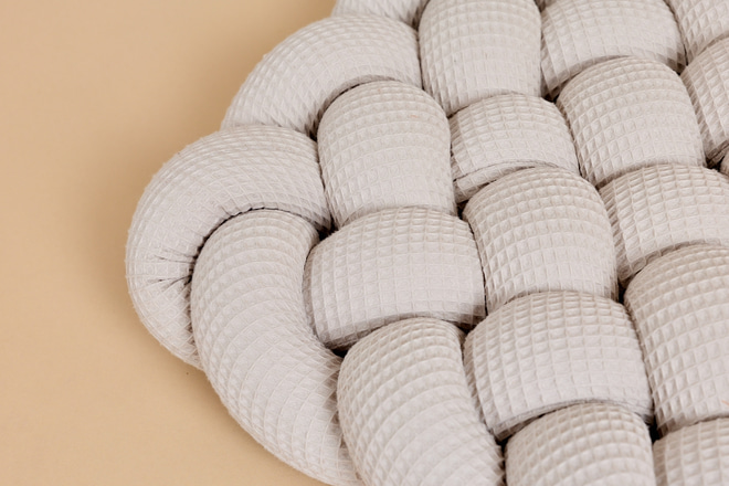Matelas de Sol Tressé Nid d'Abeille - Naturel - 1