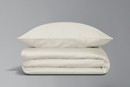 Housse de Couette en Satin de Coton - Desert Beige 140x200