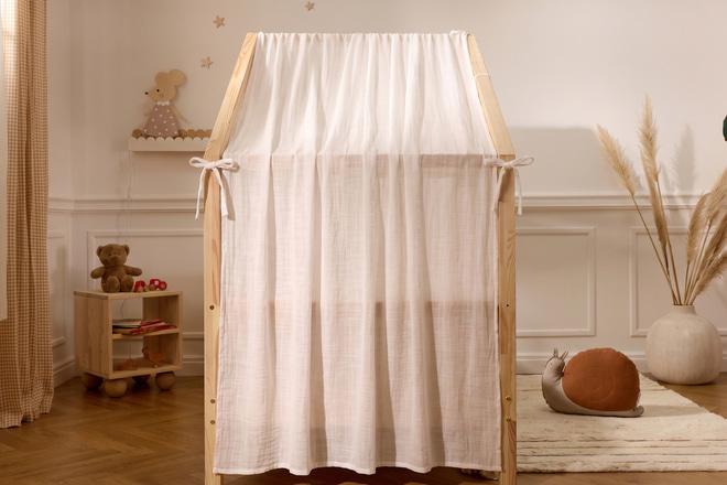 Tela Cama Casita – Muselina texturizada Off White – Modelo DK