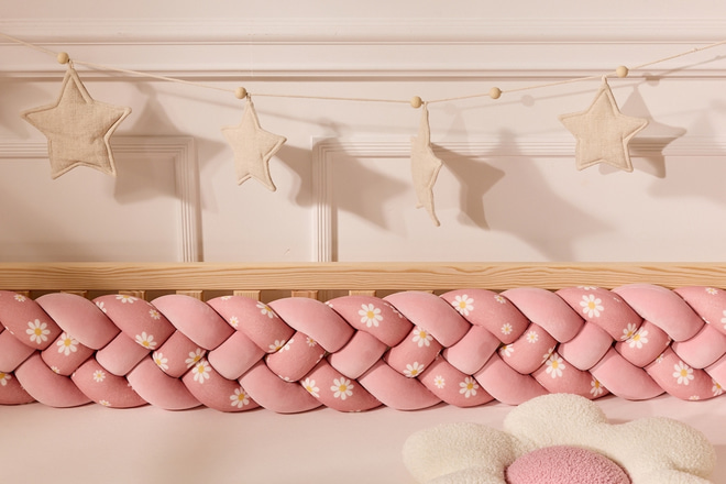 Paracolpi Intrecciato 4 Spighe - Margherite Rosa Cipria
