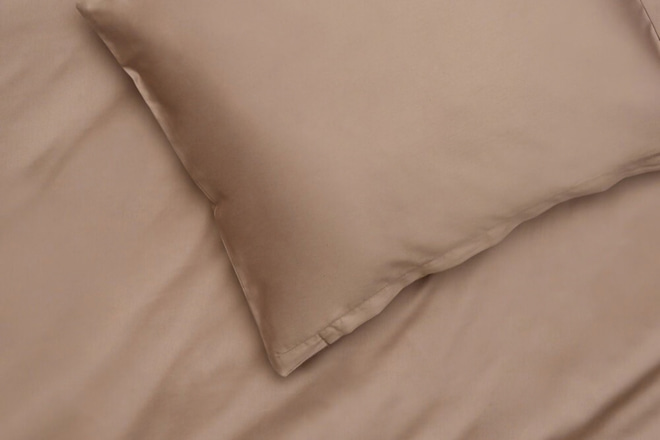 Conjunto de Edredão de Algodão Acetinado - Mocha 200x200cm