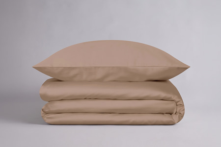 Bettwäsche-Set Baumwoll-Satin 140x200 - Mokka