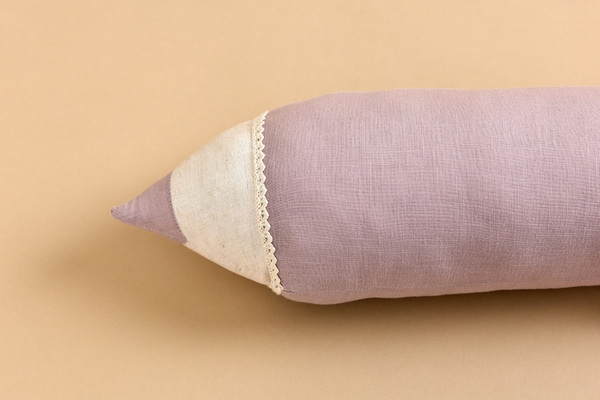 Coussin Crayon en Lin - Rose - 2