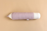 Coussin Crayon en Lin - Rose - 1