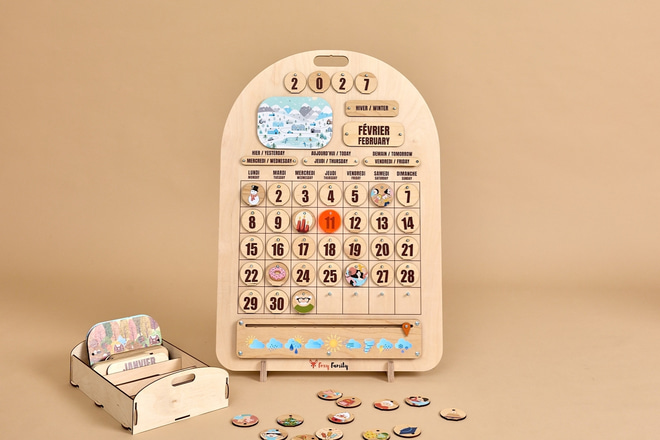 Montessori-Holzkalender Französisch-Englisch - 1