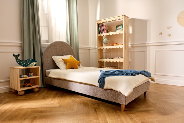 Letto Arco Bouclé 90X190 cm - Grigio - 2