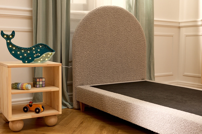 Cama Arco Bouclé 90X190 cm - Cinzento - 6