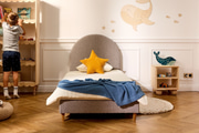 Cama Arco Bouclé 90X190 cm - Cinzento - 1