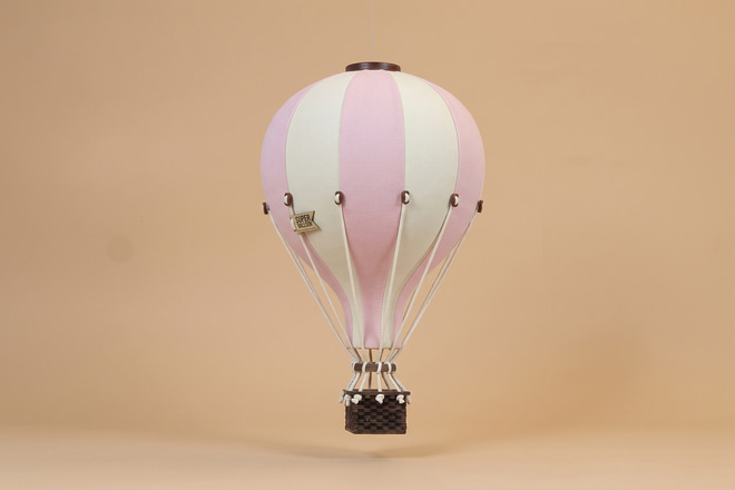Hellrosa & Ecru Heißluftballon - 1