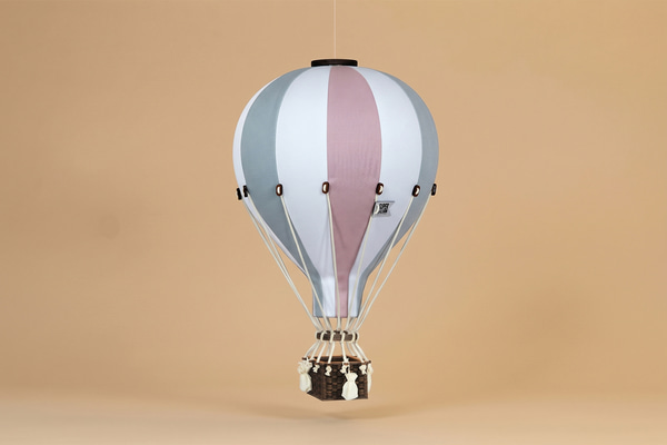 Montgolfière Rose, Gris & Blanc - 6