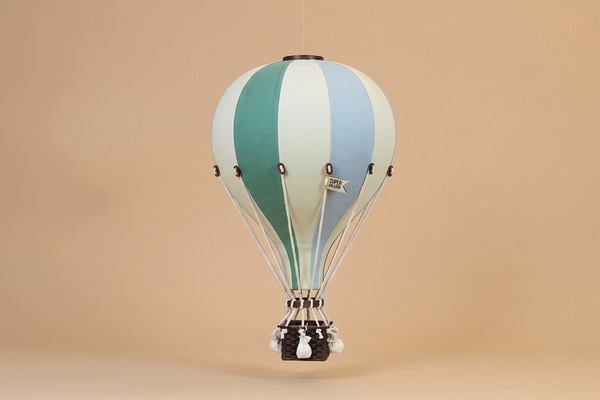 Mongolfiera Verde, Blu & Ecru - 10