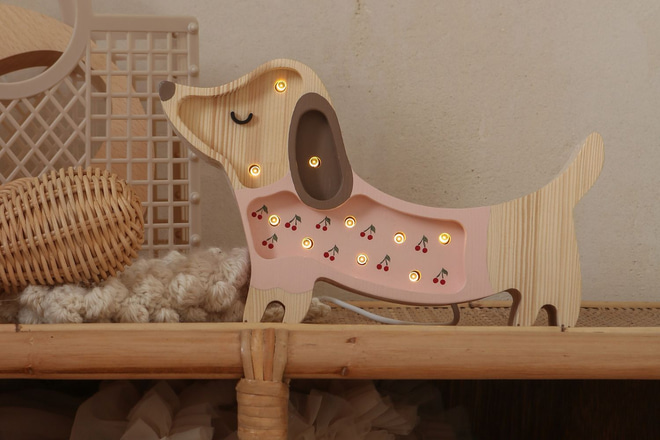 Mini LED lampa ar rozā taksi un ķiršiem - Little Lights - 5