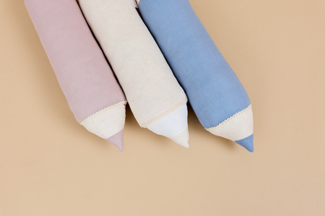 Blue Linen Pencil Cushion - 7