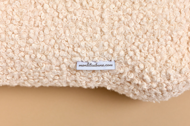 Coussin Lettre I - Bouclé Vanille - 3